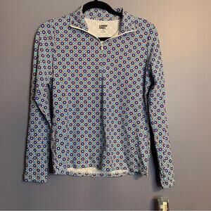 Lands' End Long Sleeve Swimsuit Rash Guard Quarter Zip UPF 50 - Size XS